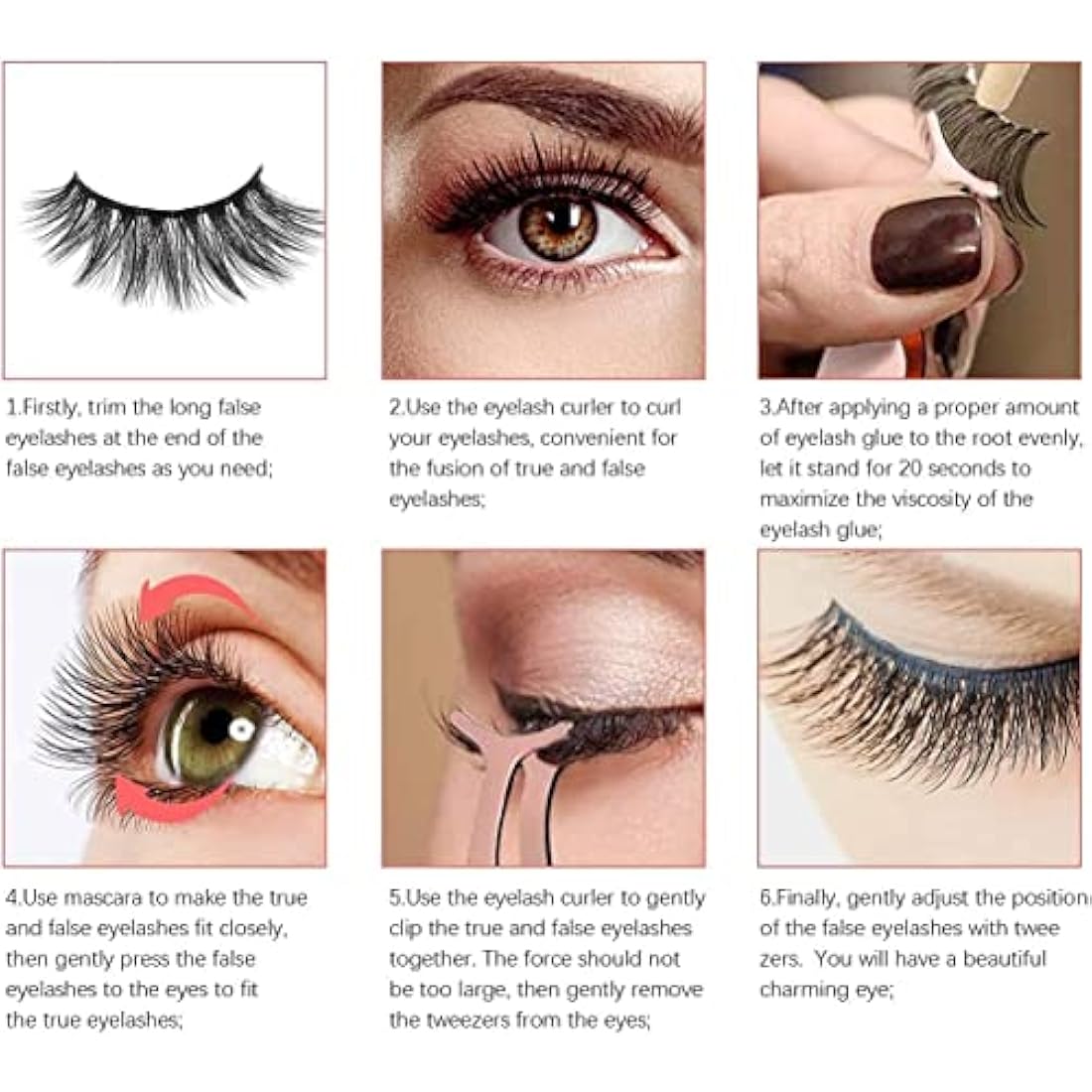 3D Fluffy False Eyelashes – 5 Pairs Reusable Natural Lashes