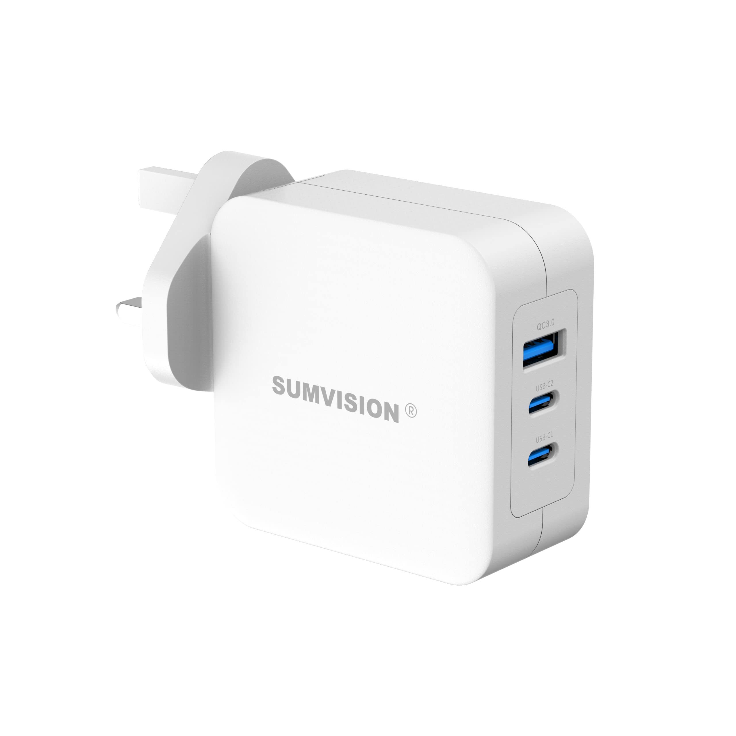 Sumvision 100W USB C GaN Fast Charger | 3-Port Wall Plug Adapter