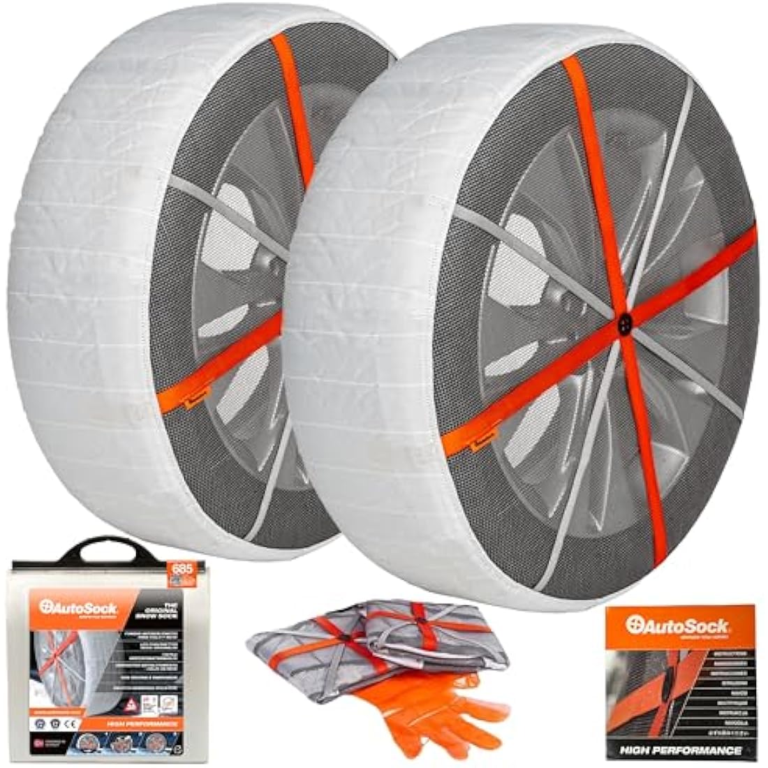 AutoSock HP 685E Textile Snow Socks – Winter Tire Traction Aid (1 Pair)