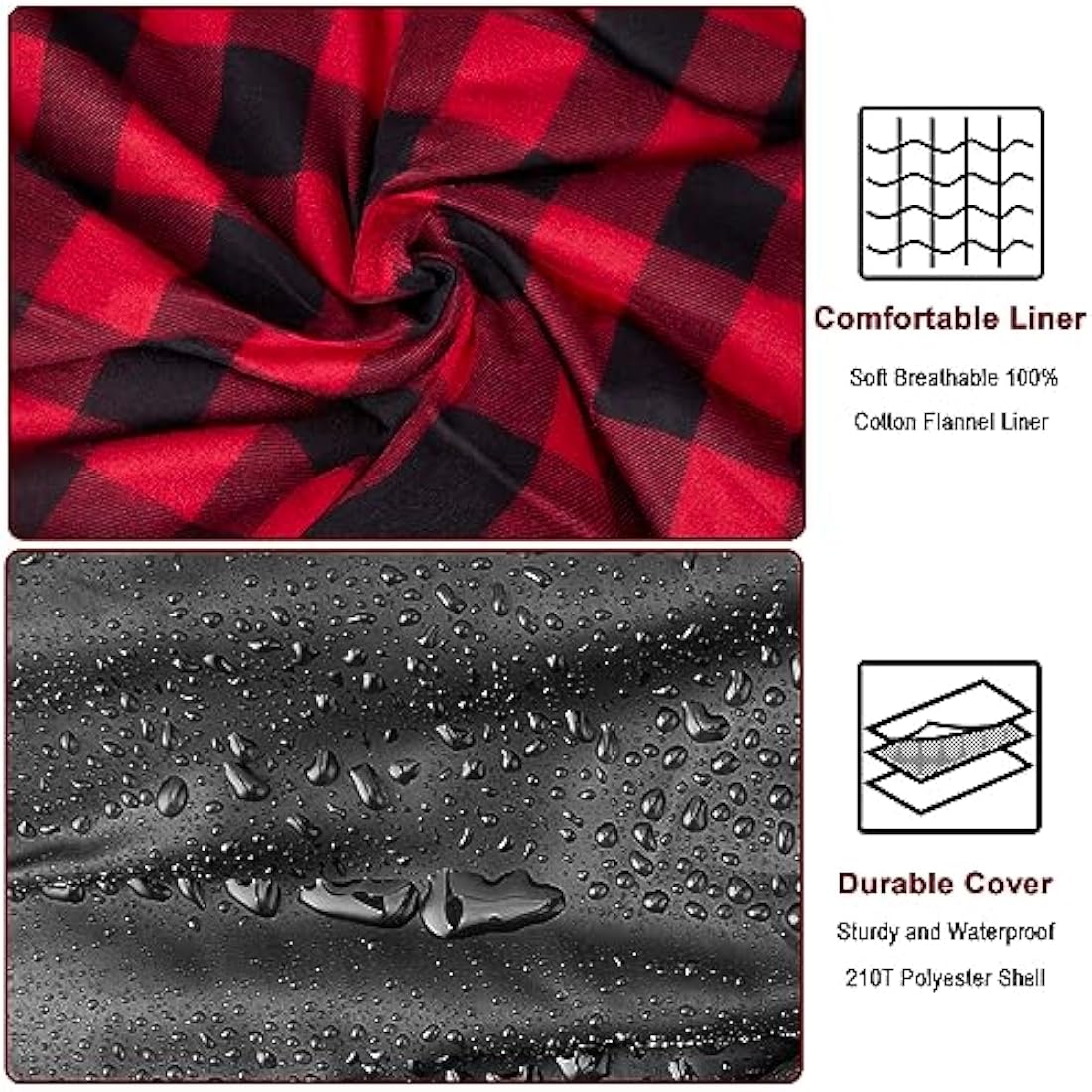 FORINBUY Double Sleeping Bag – Winter Cotton Flannel Queen Size 2 Person