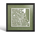 Aberdeen Paper Cut Map Wall Art -  Framed Decor, 23x23 cm
