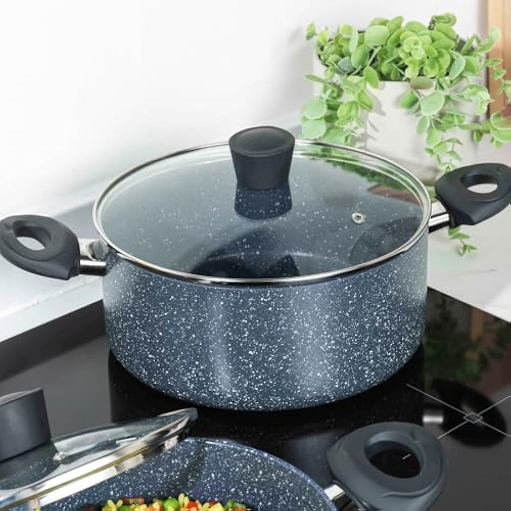 Russell Hobbs Nightfall Stone 28cm Stockpot – Non-Stick Aluminum