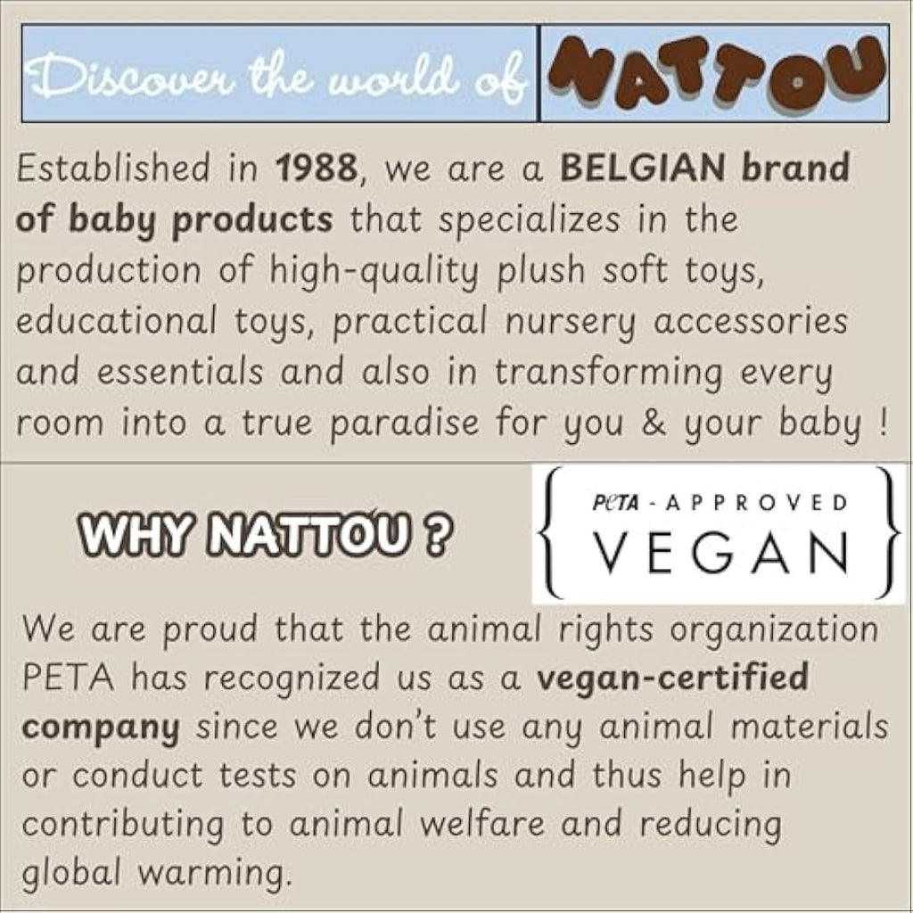 Nattou Ecru Sheep Wooden Rocker | Padded Vegan Teddy Fabric Seat
