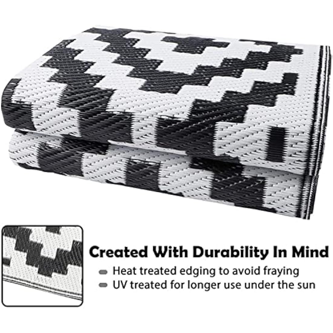 Enipate Geometric Outdoor Rug – 6x9ft Reversible Waterproof Patio Carpet