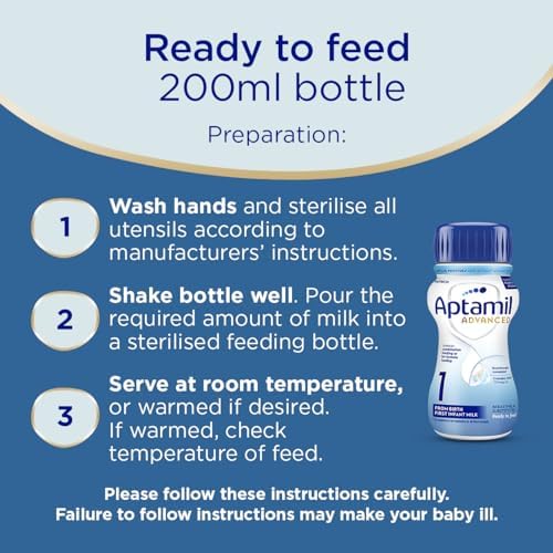 Aptamil Advanced 1 First Infant Milk Liquid Formula, 200ml (Pack of 12)