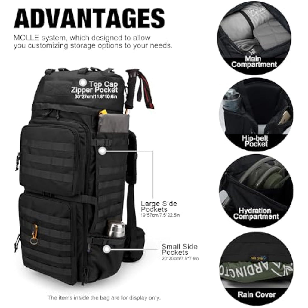 Mardingtop 75L Tactical Backpack | 600D Polyester Military Rucksack