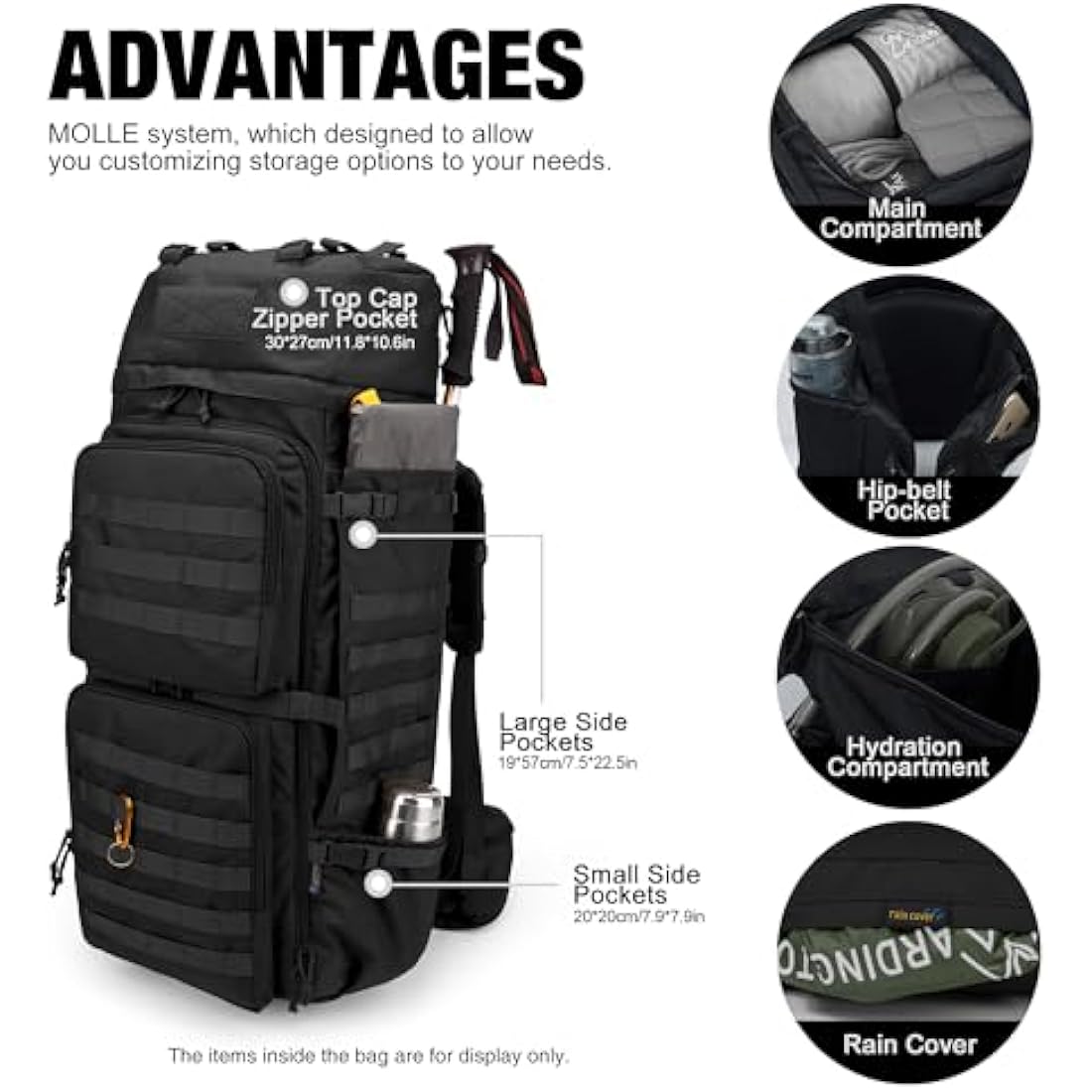 Mardingtop 75L Tactical Backpack | 600D Polyester Military Rucksack