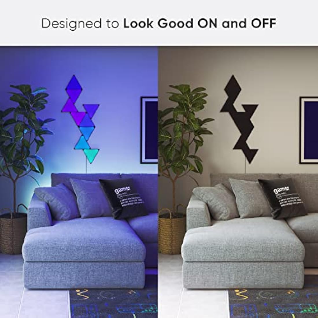 Nanoleaf Shapes Ultra Black Triangles – 9 Smart LED Light Panels Kit
