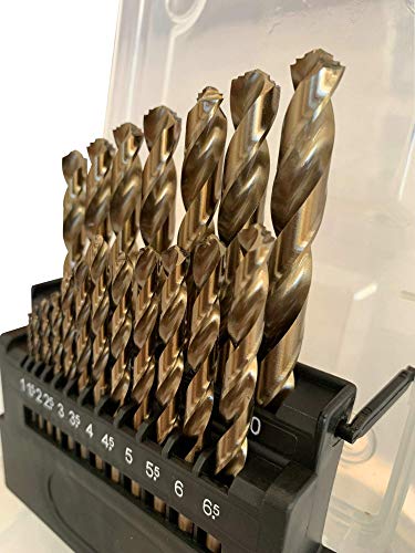 M42 8% Cobalt Twist Drill Bits Set for Stainless Steel, 19pcs