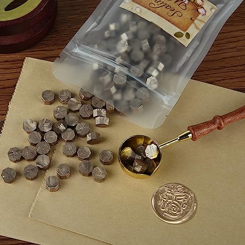 Jolof Store Sealing Wax Beads Kit – 300 Pcs Octagon Wax with Melting Spoon