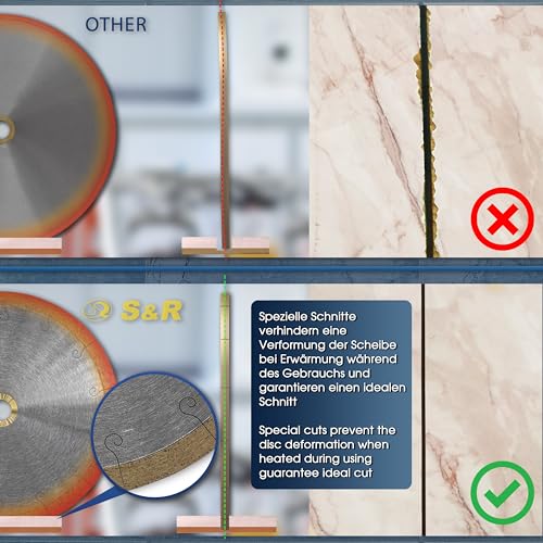 S&R Diamond Saw Blade 250mm – Cutting Disc for Porcelain and Granite