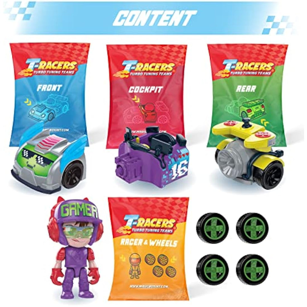 T-Racers Glow Race Series | Collectible Customizable Toy Car & Driver