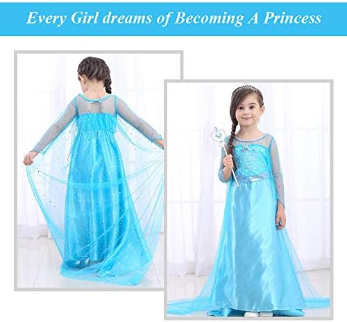 Jolof Store Girls Princess Costume - Deluxe Fancy Dress with Accessories