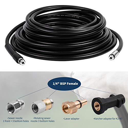 DERASL 30M High Pressure Washer Drain Hose Cleaning Kit for Karcher K2-K7