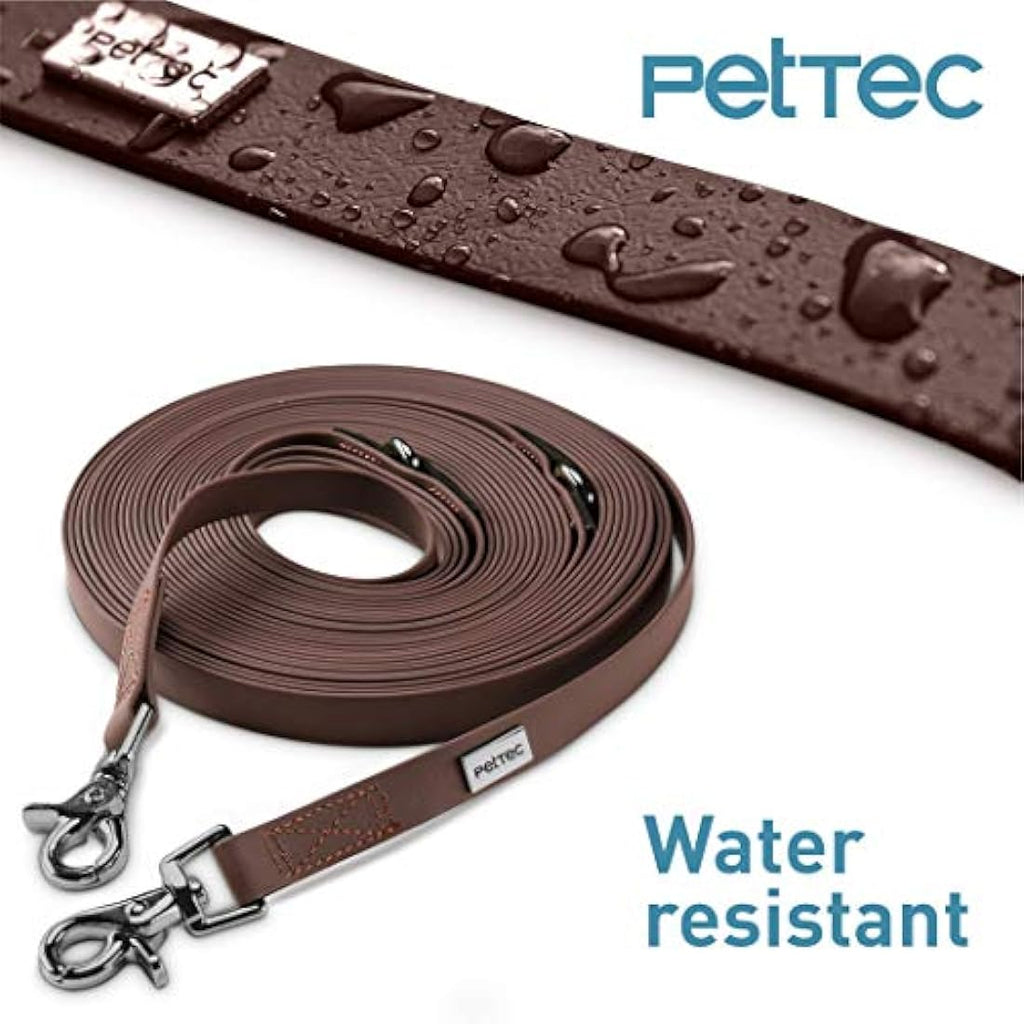 PetTec Trioflex Dog Leash – 10m Weatherproof Heavy Duty Lead in Brown