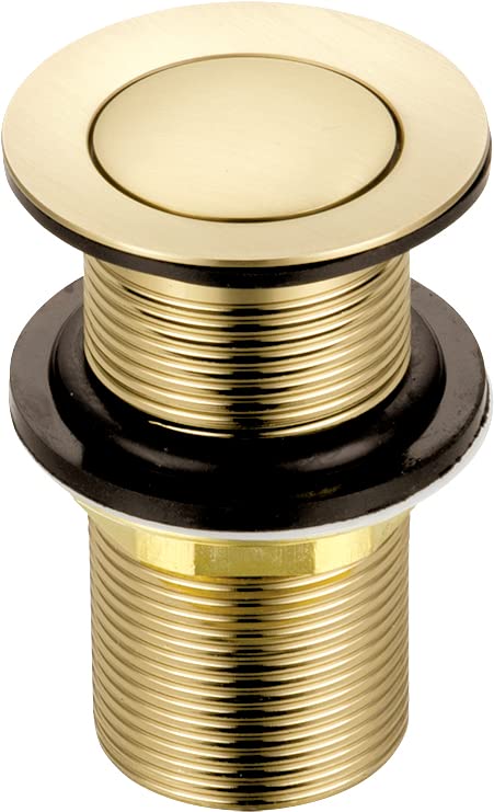 Xcel Home Brushed Gold Unslotted Basin Waste - Brass Pop-Up Sink Plug