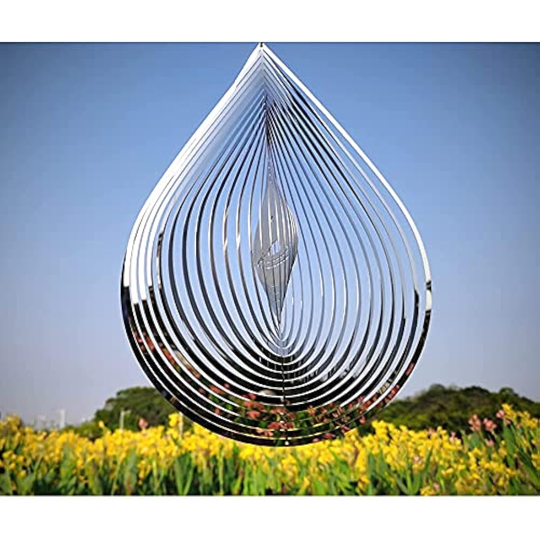 12" 3D Stainless Steel Wind Spinner – Metal Garden Sculpture