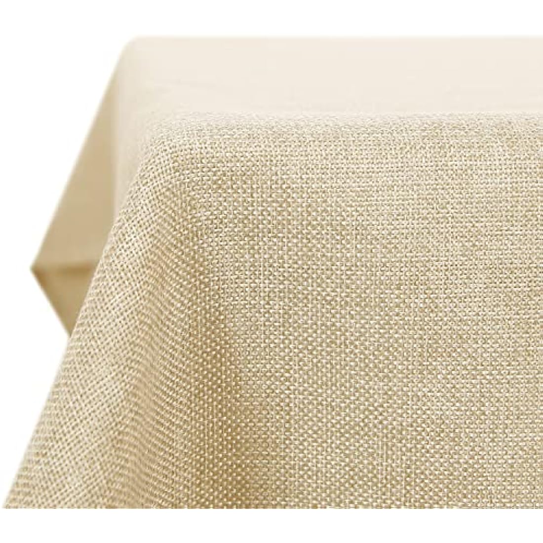 Deconovo Faux Linen Rectangle Tablecloth – Waterproof & Spill Proof, Beige