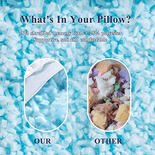 BedStory Shredded Memory Foam Cooling Pillows for Neck Pain, 2 Pack