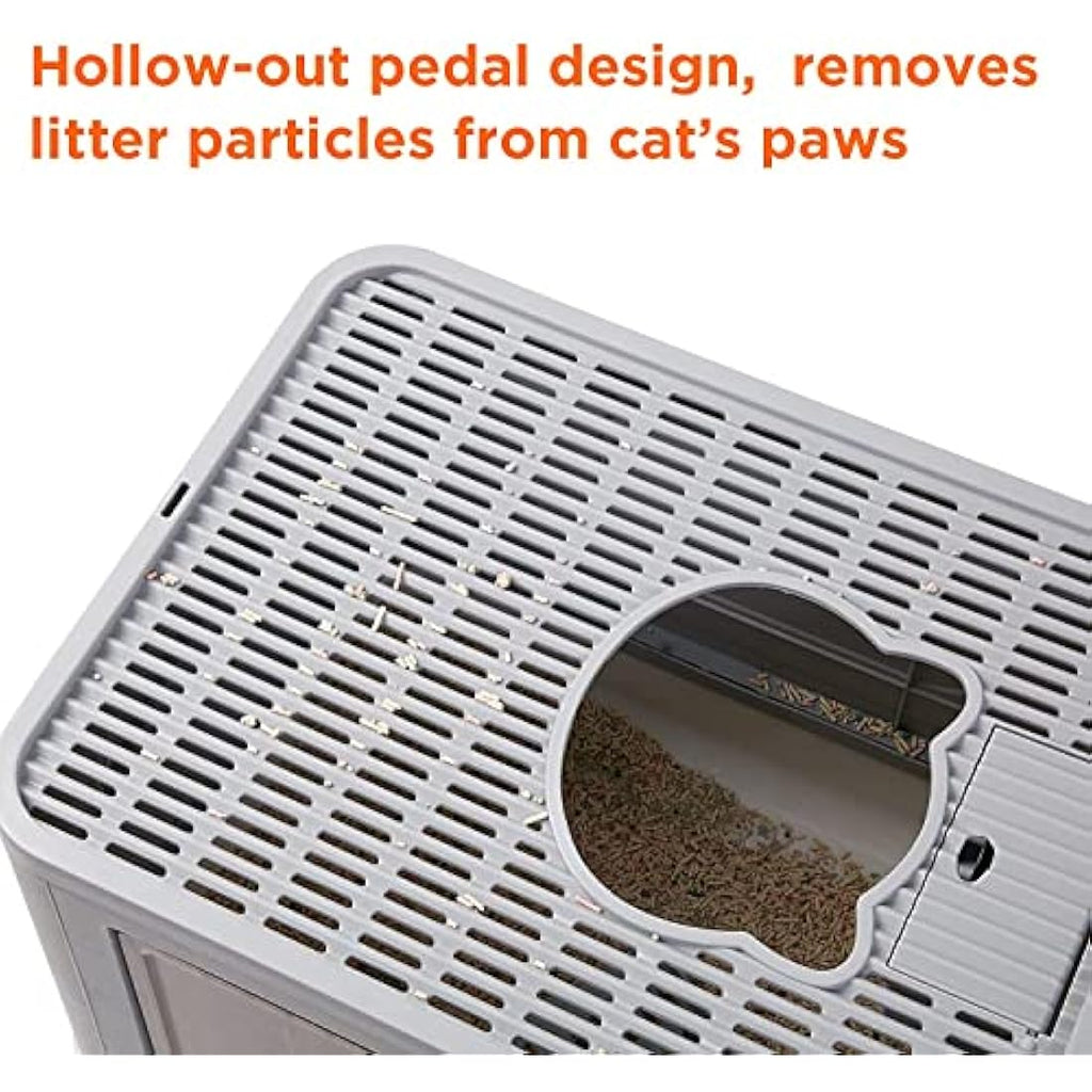 BingoPaw Foldable Large Cat Litter Box – Top Entry Enclosed Tray with Scoop