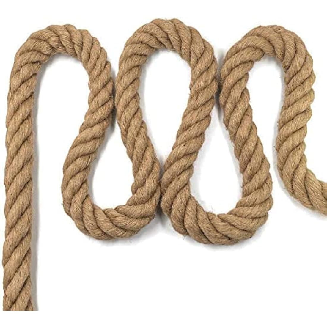 Aoneky 30mm Jute Rope – 8m Heavy Duty 4-Strand Natural Hemp Rope
