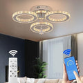 VETRULUS Modern LED Crystal Chandelier – Dimmable Flush Mount Ceiling Light