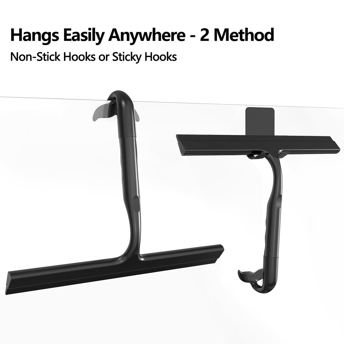 Shower Squeegee,All-One-Soft-Touch Silicone Squeegee with Built-in Hook - image 2