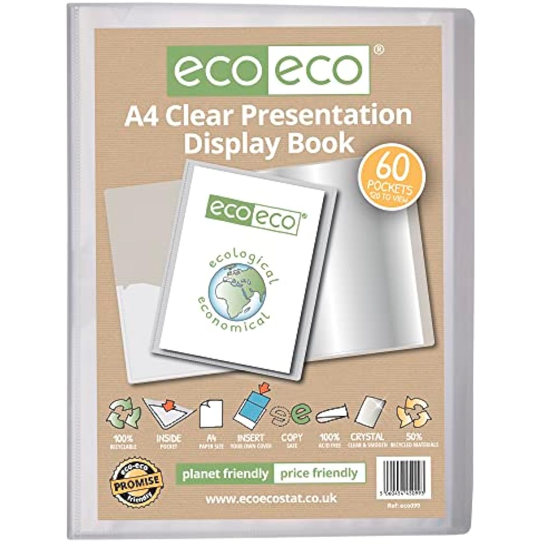 Jolof Store A4 Recycled 60 Pocket Presentation Display Book Portfolio