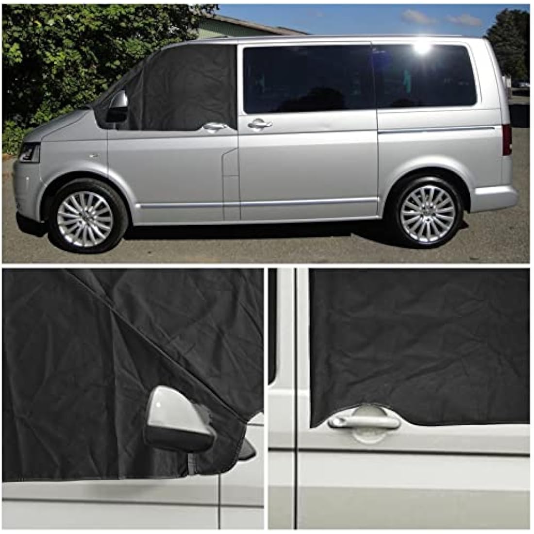CICMOD VW T5 Windscreen Cover – Black 600D Oxford Sun & Snow Wrap