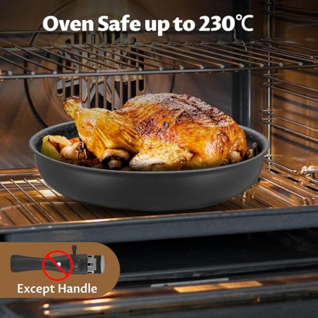 Fadware 4-Piece Non-Stick Frying Pan Set with Removable Handle