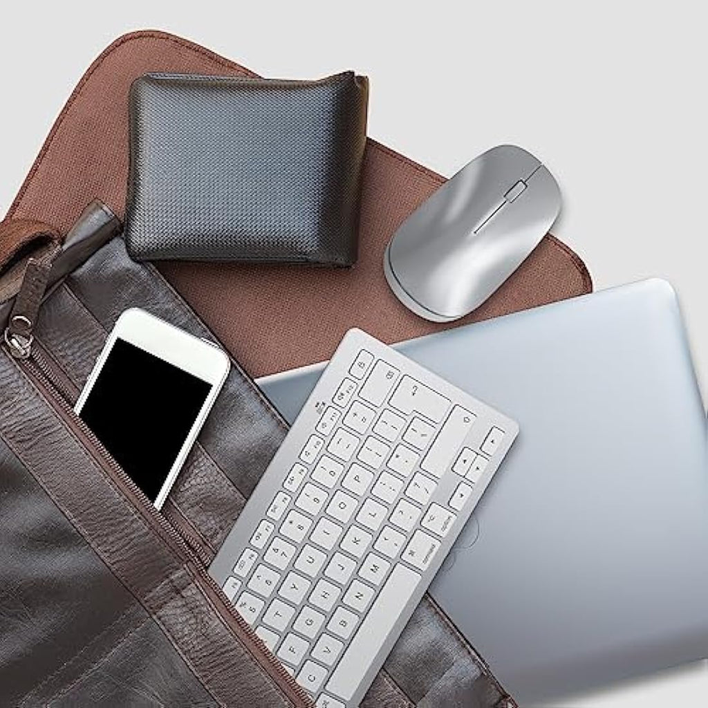 OMOTON Wireless Bluetooth Keyboard and Mouse Set for Mac – Silver UK Layout