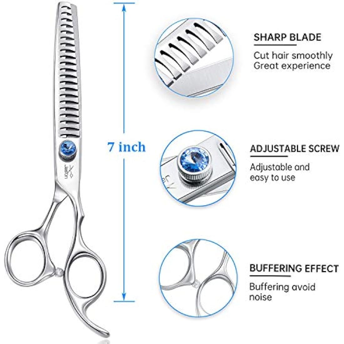 JASON 7" Dog Grooming Chunker Shears | 21-Teeth Japanese Stainless Steel