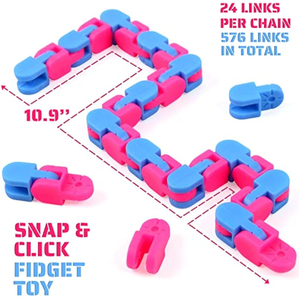 24-Pack Wacky Tracks Fidget Toys | Snap and Click Sensory Toy