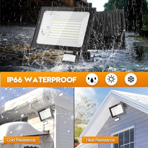 150W LED Security Lights with Motion Sensor & Remote – 2 Pack