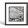 Jolof Store Barcelona Paper Map Art – 9x9 Black Frame Wall Decor