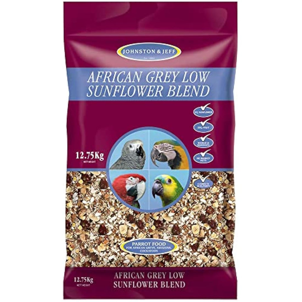 Johnston & Jeff Low Sunflower Parrot Food for African Greys, 12.75kg