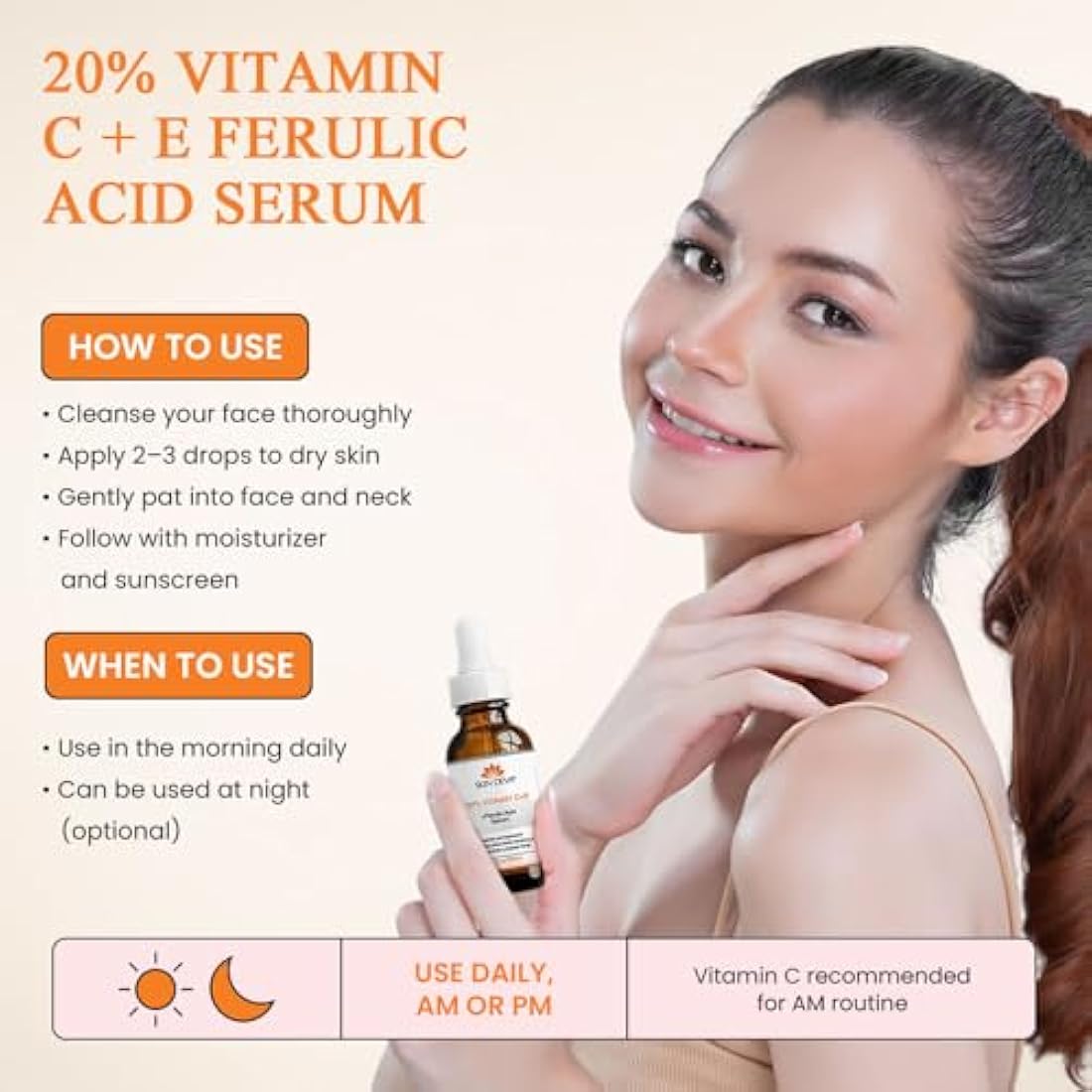 Skin Deva 20% Vitamin C + E Ferulic Acid Serum for Acne Scars - 30ml