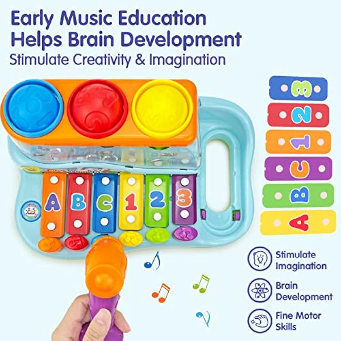 HOLA 2-in-1 Pound a Ball with Xylophone – Musical Educational Toy