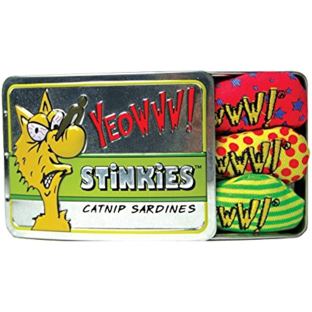 Yeowww! Catnip Sardines 3-Pack Stinkies – Durable Interactive Cat Toys
