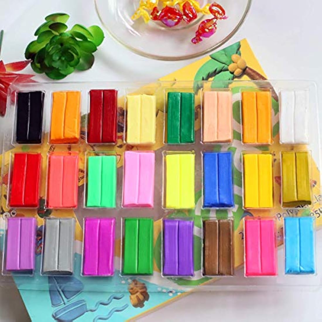 CiaraQ 24 Color Oven Bake Polymer Clay Set – Non-Toxic Modeling Clay