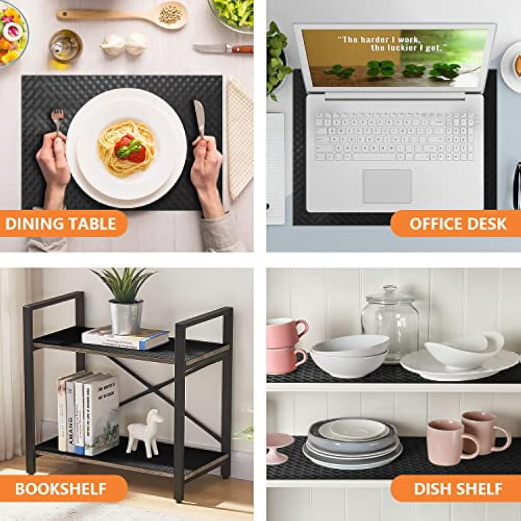 Shelf Liners – Non-Adhesive Waterproof EVA Drawer Mats, Black