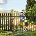 Thealyn Metal Garden Fence – 3.5m No-Dig Wrought Iron Dog Barrier, Black