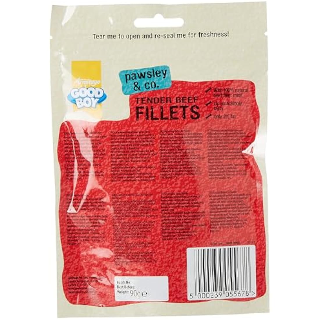 Armitage Good Boy Beef Fillets Dog Treats - 100% Real Meat, 90g