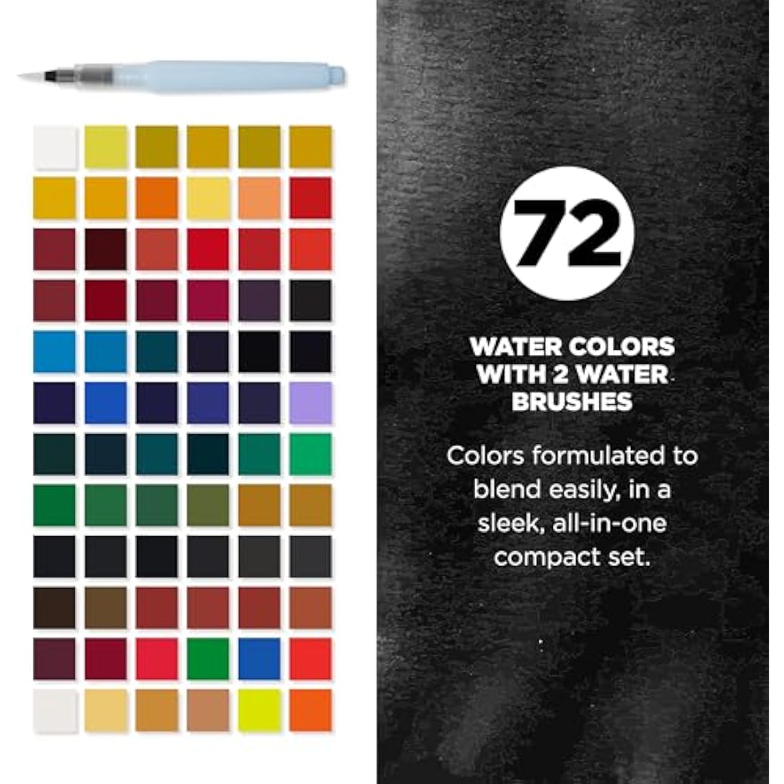 Sakura Koi Watercolor Set - 72 Assorted Colors with Brushes Kit