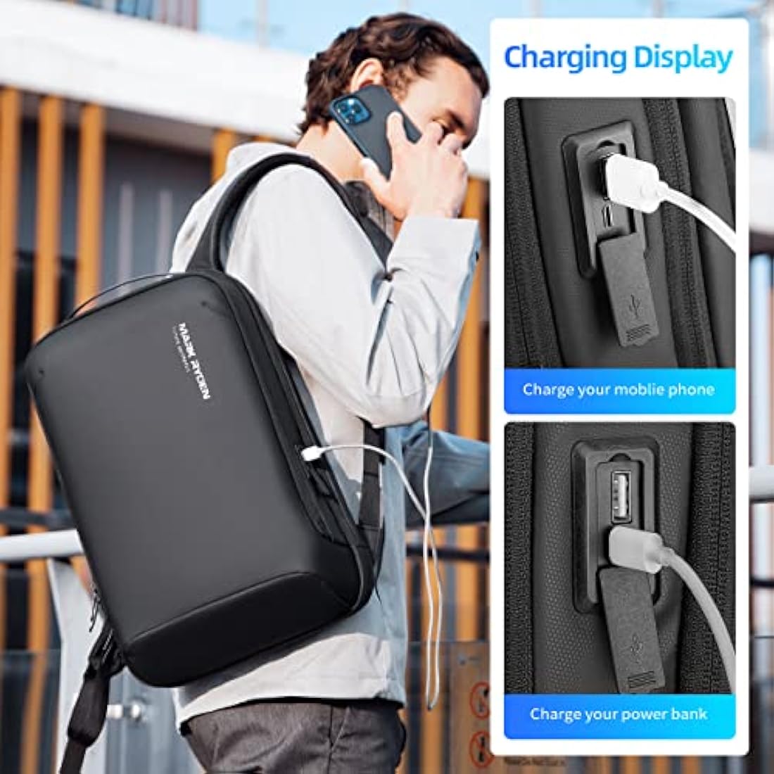 Mark Ryden Slim Hard Shell Laptop Backpack | 17.3 Inch Waterproof Business Bag