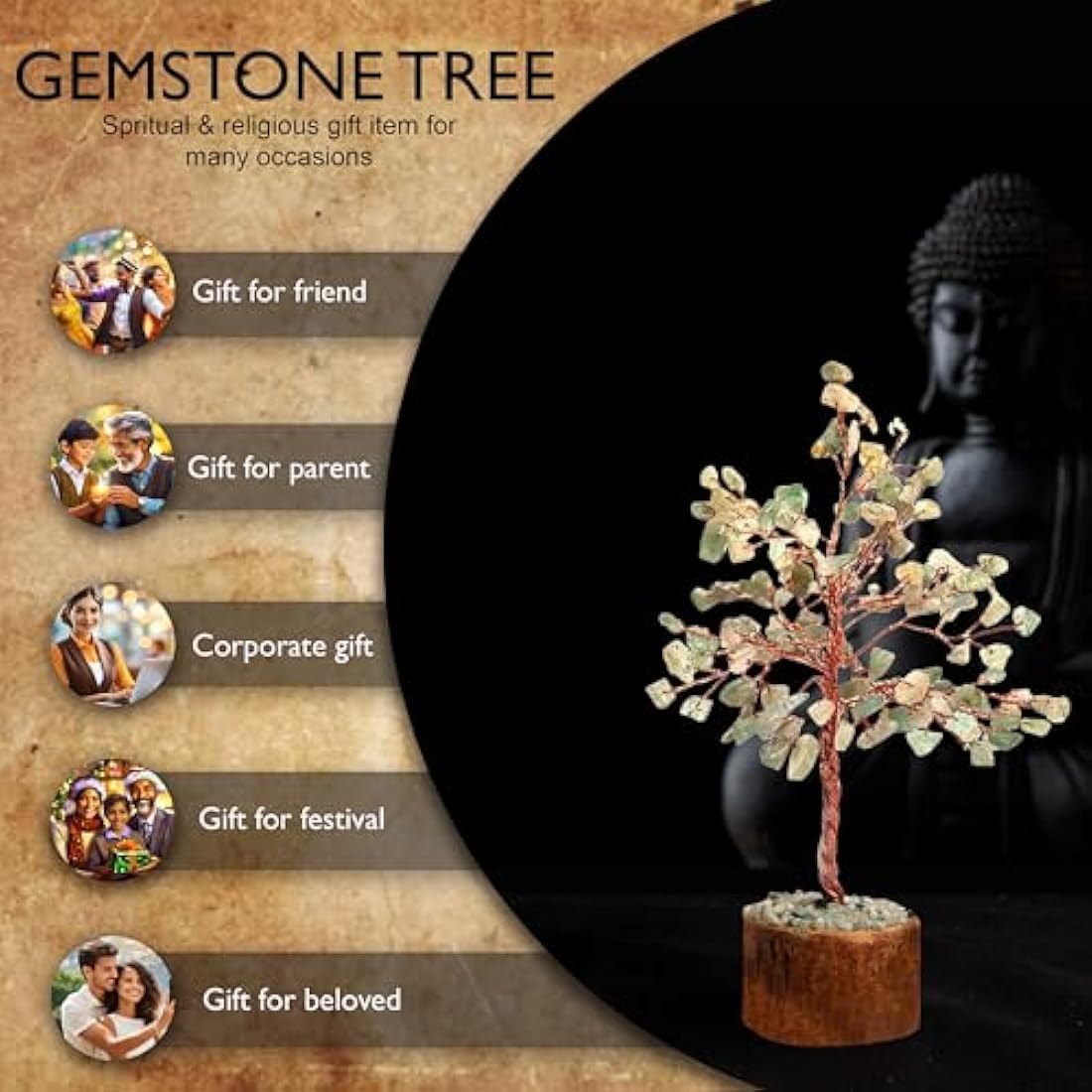Green Aventurine Crystal Tree - Healing Gemstone Home Decor