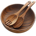 AOOSY Acacia Wooden Salad Bowl Set – 9.5 Inch Serving Bowl with Servers