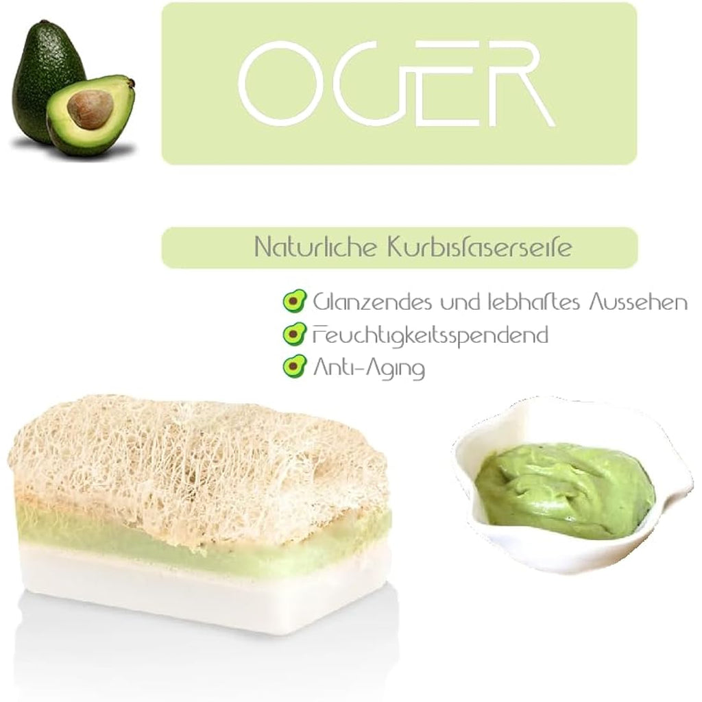 Oger Natural Pumpkin Fibre Exfoliating Soap Set - 4 Pack by Jolof Store