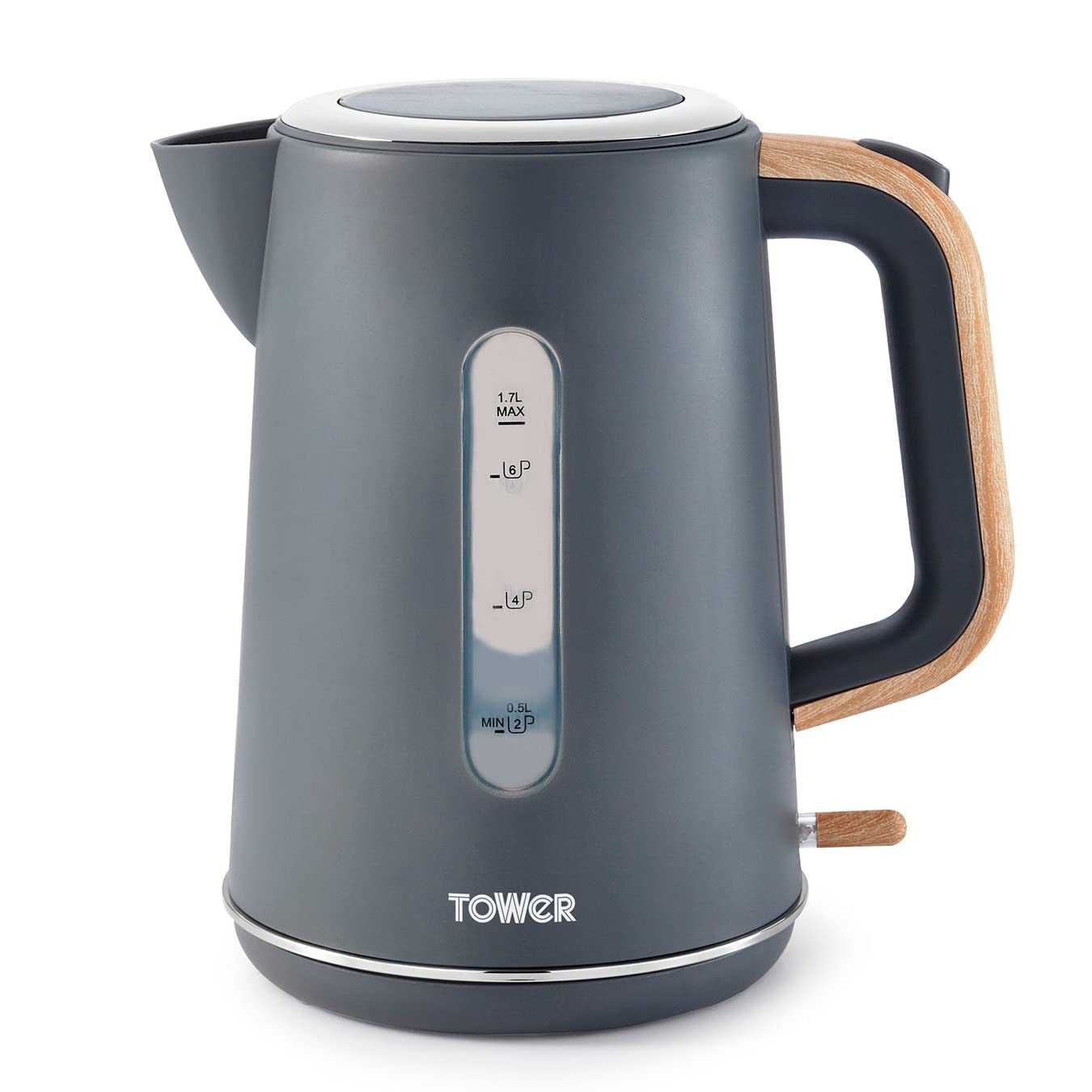 Tower Scandi Electric Kettle – 1.7L Rapid Boil 3kW – Grey