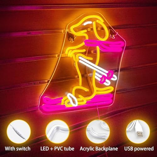 Jolof Store Skateboard Dachshund Neon Sign – Dimmable LED Dog Wall Decor